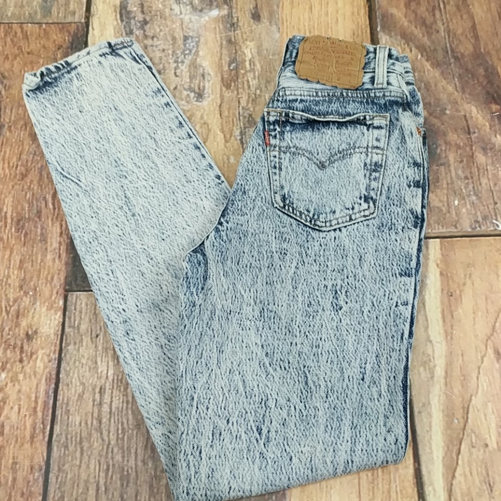 Levis 501 Acid Washed Vintage 80s Denim Size 3